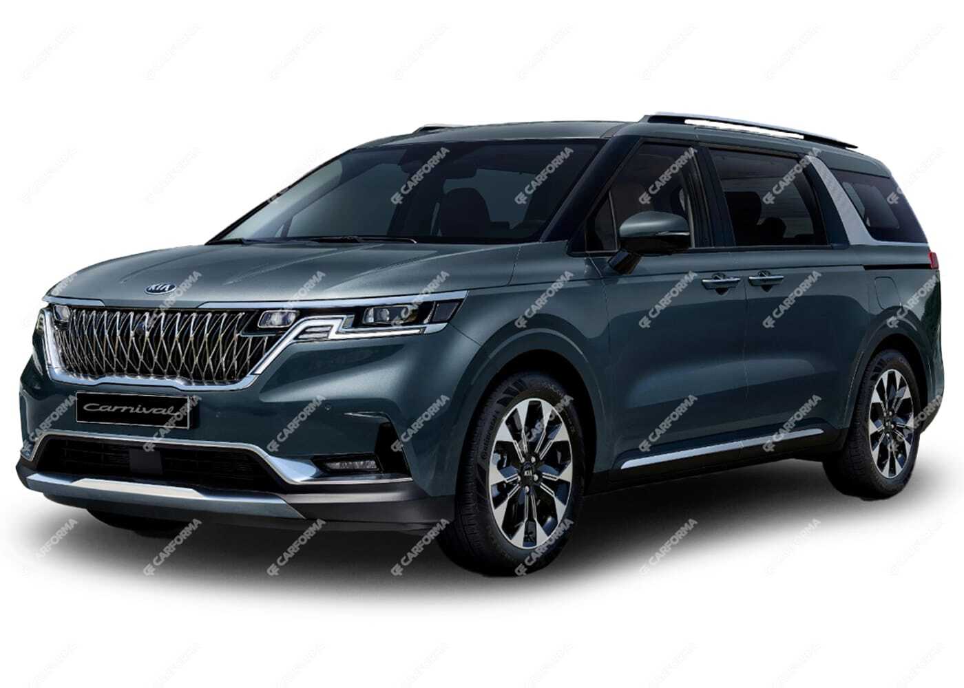 Ворсовые коврики на KIA Carnival IV 7 мест без оттоманок 2020 - 2025